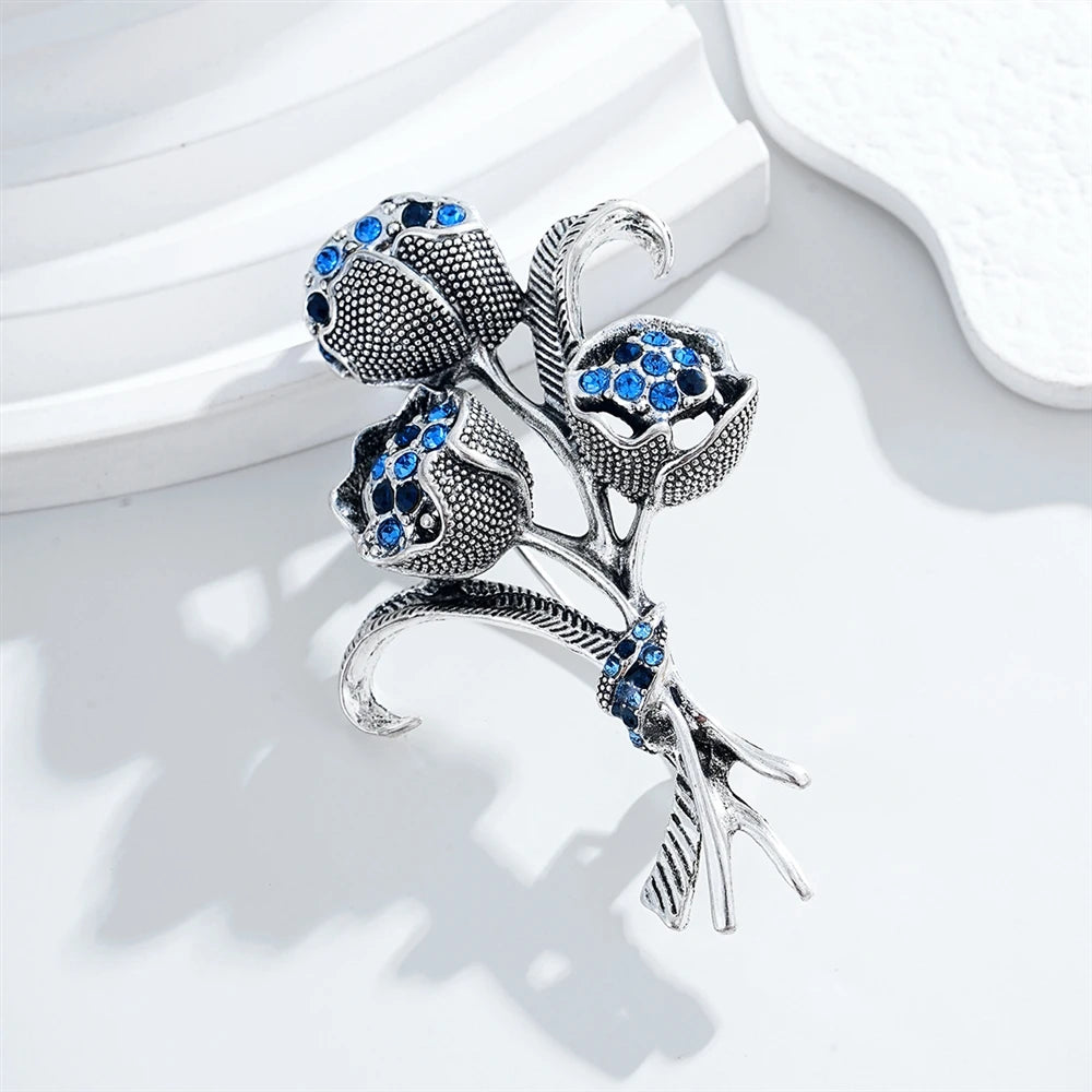 Fashion Fine Flowers Elegant Sweet Floral Brooches for Girls Stylish Trendy Pins Jewelry for Women Ladies Accessories Chic