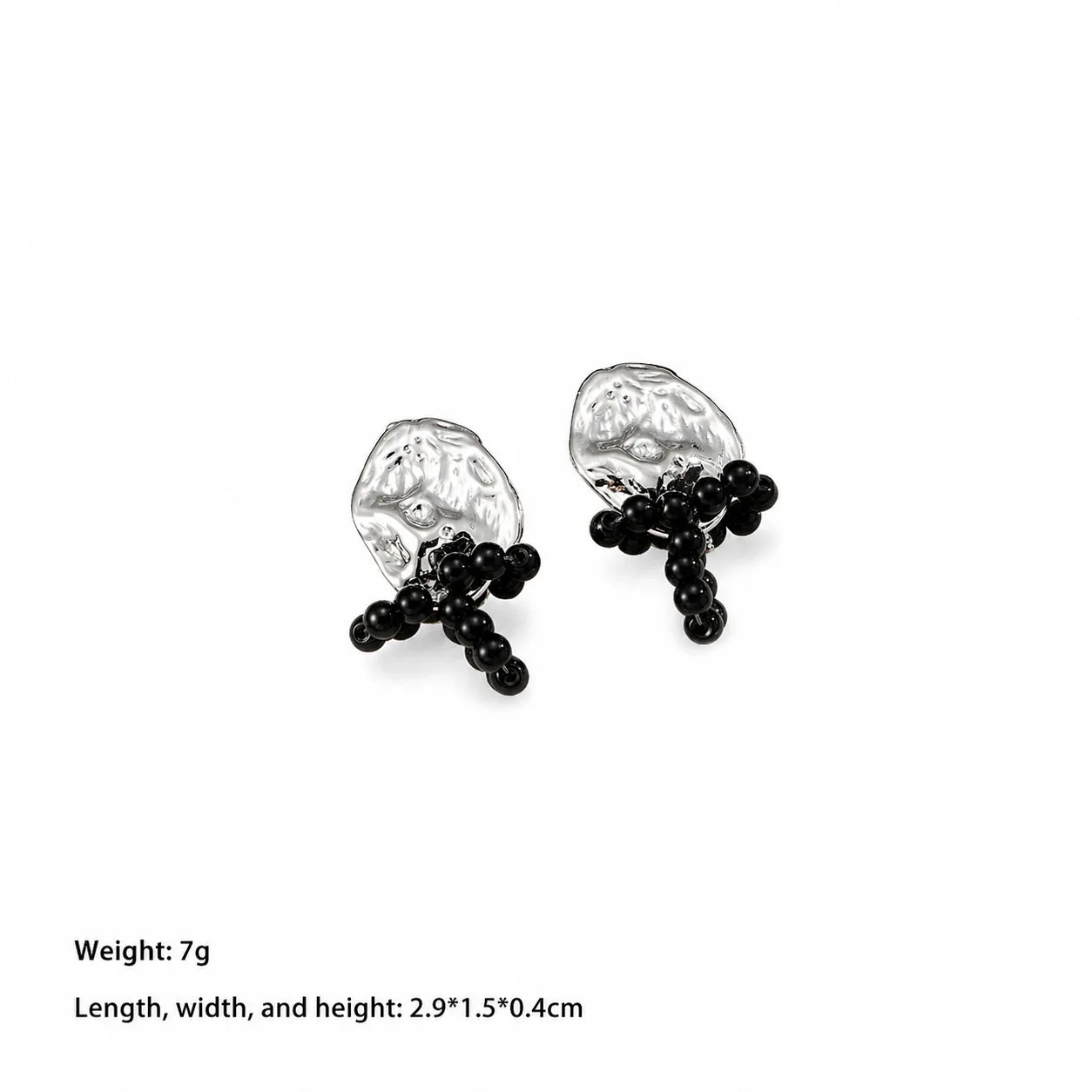Women Black Obsidian Bow White K Stud Earring Wholesale Low MOQ Factory Price in Stock Jewelry for Female Causal Party Daily