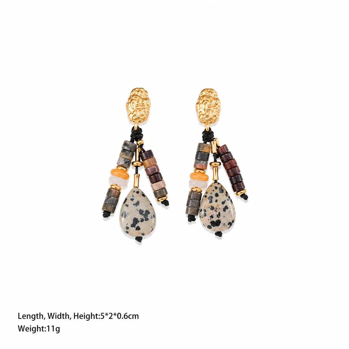 Female Dotted Stone 18k Gold-plated Necklace Picasso Separated Beads Drop Earring Charms Fashion in Stock Causal Jewelry Sets