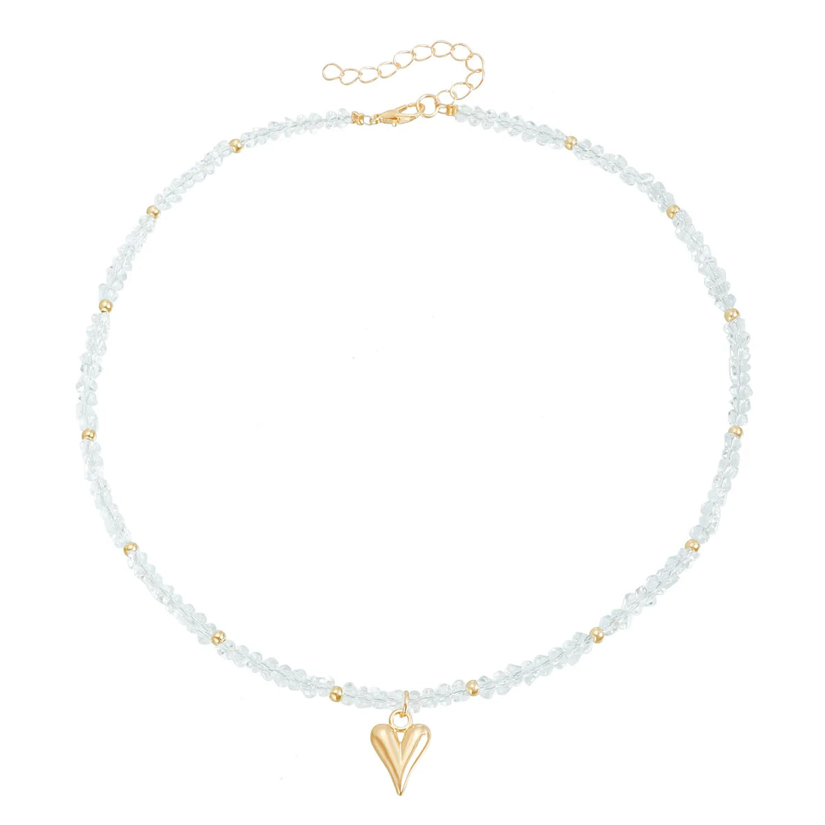 Fashion Trendy Simple Sweet Cute Heart Shaped Necklaces for Girls Minimalistic Art Deco Jewelry for Women Ladies Accessories