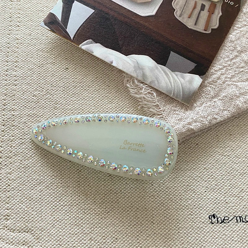 Exquisite Elegant Crystal Hair Clips Teardrop Shape Barrette French Fashion Hairpins Hair Accessories for Women Girls Wholesale