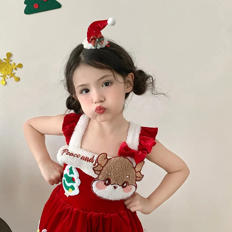 2025 Christmas Fashion Sweet Santa Claws Deers Hair Clips for Baby Girls Trendy Hat Alligators for Kids Child Hair Accessories