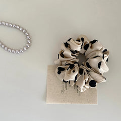 Solid Colored Female Dots Balls Shape Large Hair Ties Elegant Thick Thin Hair Scrunchies Accessories for Office Women