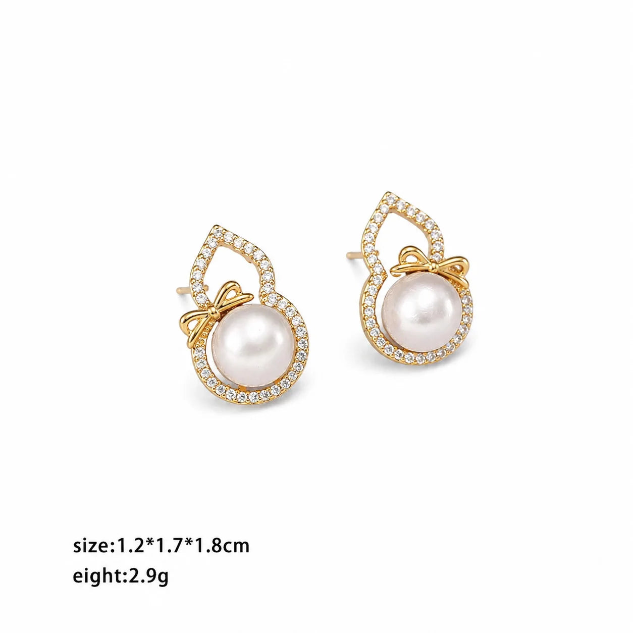 Female Elegant Freshwater Pearl S925 Silver Zircon Circle Square Shape Stud Earring Low MOQ Factory Price in Stock Daily Jewelry