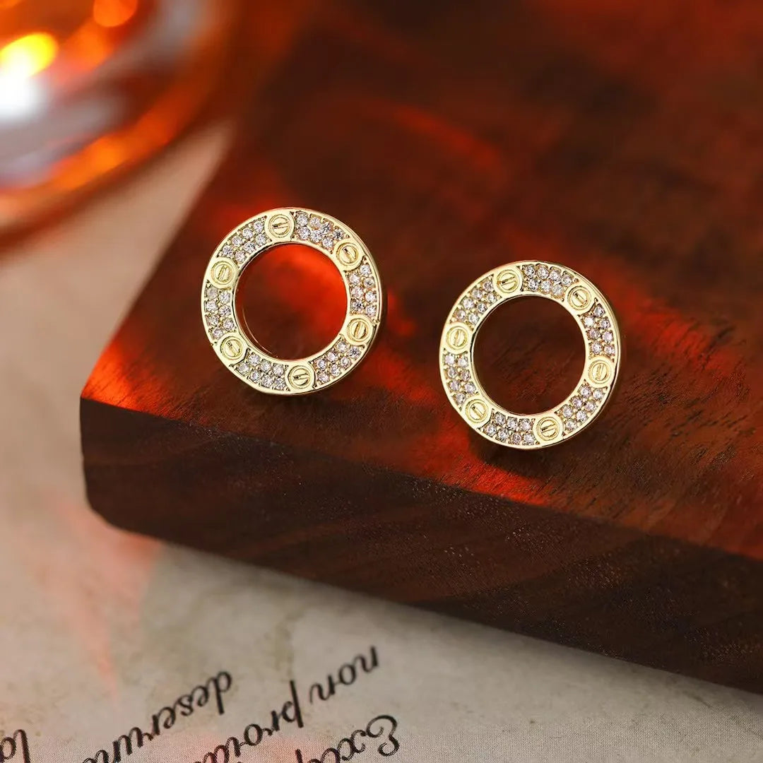 Women Star Circle Heart Shape New Design Small Stud Earring Fashion Elegant Graceful Lightweight Bulk Daily Jewelry Accessories