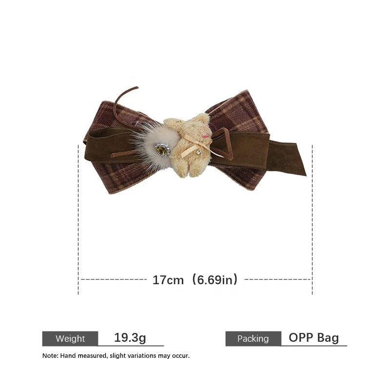 Fashion Cute Animals Plaid Bowknot Hair Clips for Girls Sweet Elegant Barrettes for Women Ladies Hair Accessories in Stock