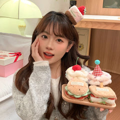 Brand New Women's Hair Accessories Cherry Plaid Fabric Hair Clips Cute and Stylish HaarSpange for Girls Fashionable Trend