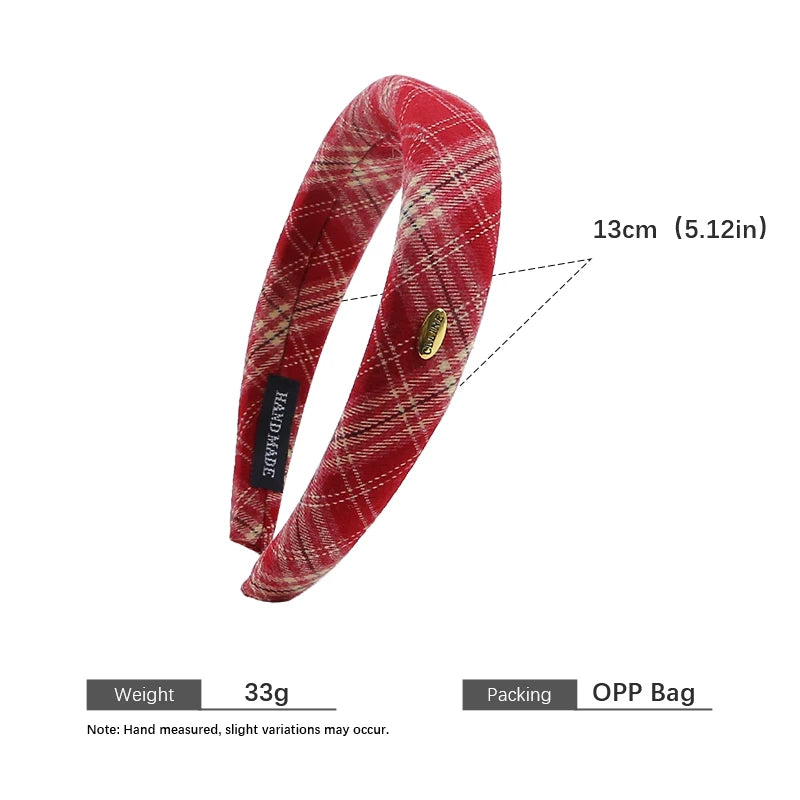 Fashion Classic Plaid Cute Head Band for Girls Sweet Elegant Simple Hair Band for Women Ladies Hair Accessories Female Chic