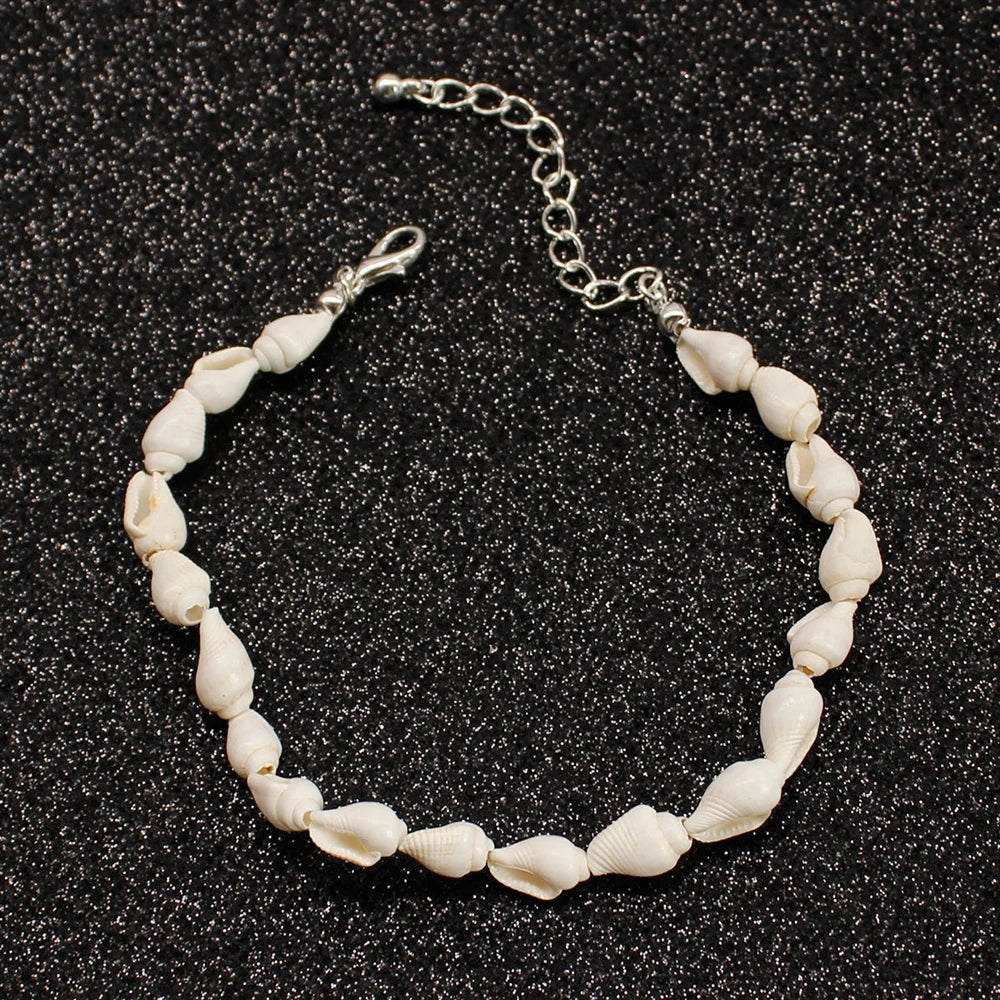 Fashion Sweet Multi Function Anklet Bracelets for Girls Elegant Boho Shell Sea Vacation Jewelry for Women Ladies Accessories