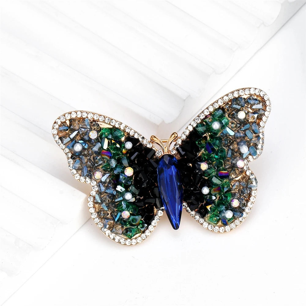 Fashion Trendy Glitter Butterfly Animals Stylish Brooches for Girls Elegant Dainty Glamorous Pins Jewelry for Women Accessories