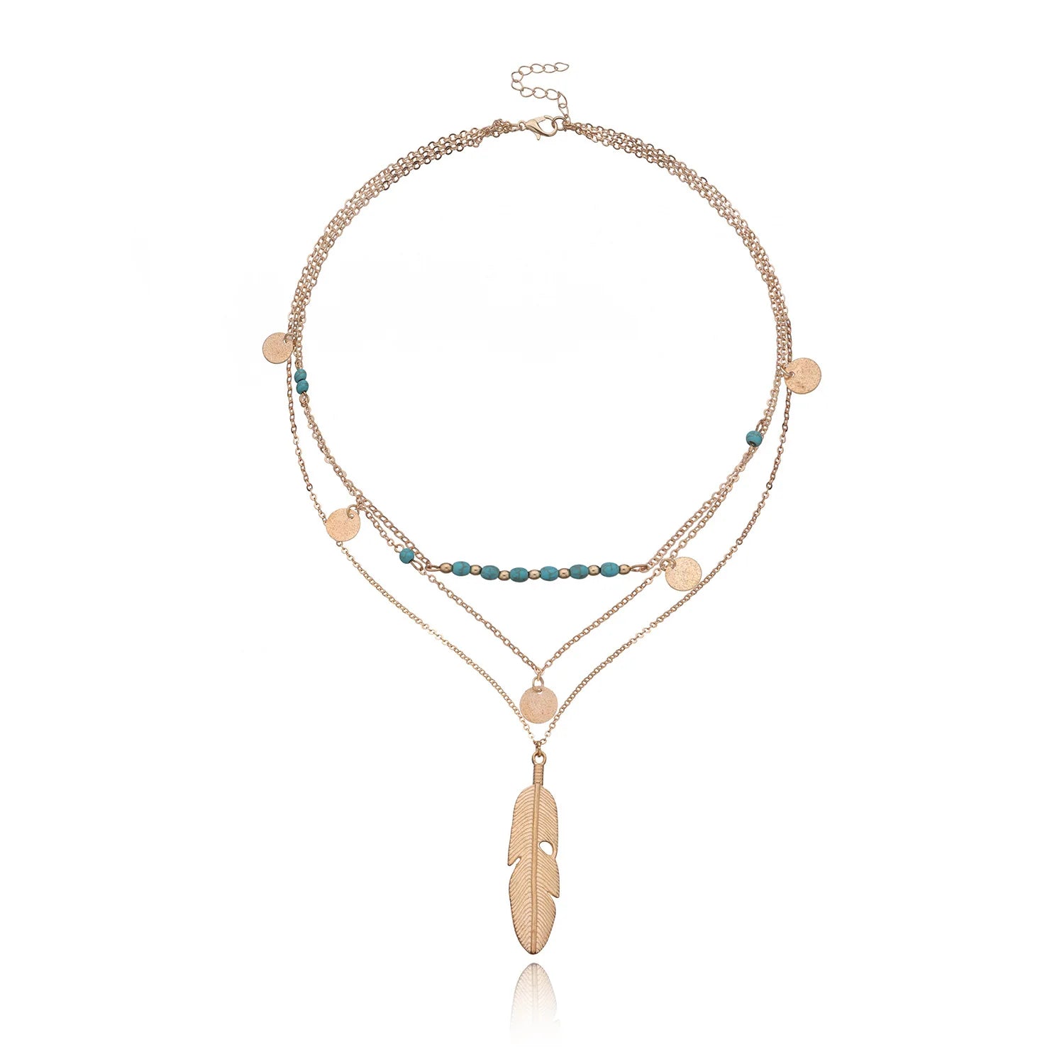 Fashion Popular Sweet Leafs Trendy Layered Wearing Necklaces for Girls Sweater Chains for Women Ladies Jewelry Accessories