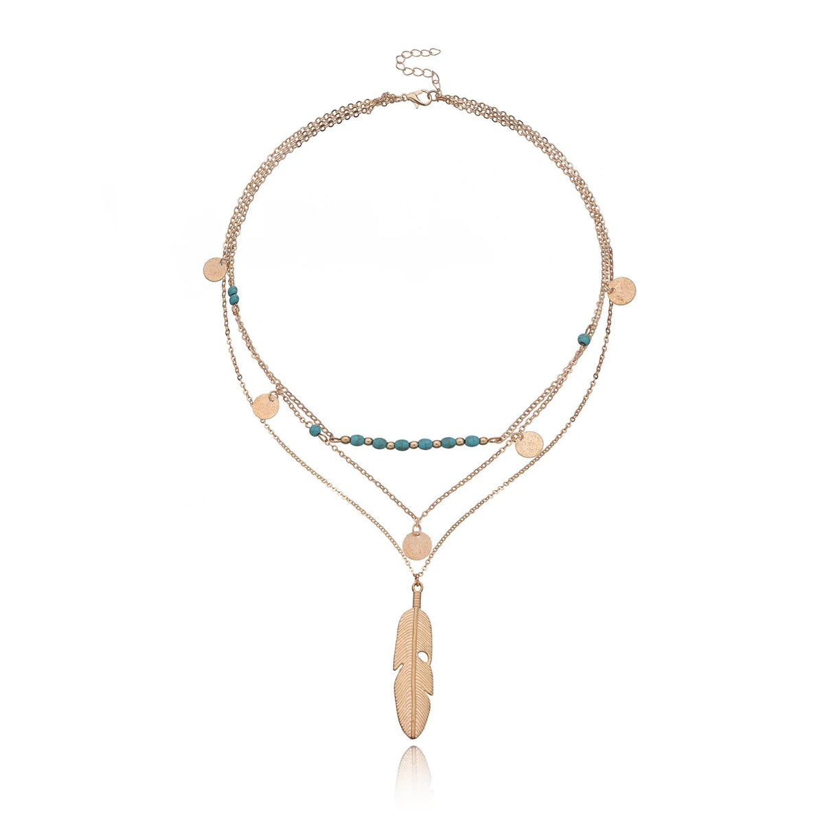 Fashion Popular Sweet Leafs Trendy Layered Wearing Necklaces for Girls Sweater Chains for Women Ladies Jewelry Accessories