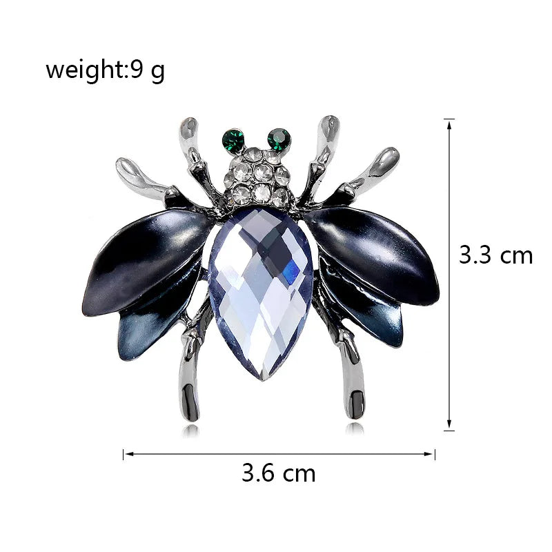 Fashion Trendy Bees Animals Glitter Rhinestone Sparkle Brooches for Girls Stylish Cute Sweet Jewelry for Women Ladies Accessory