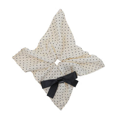 Women's Vintage Female Cat Print Dots Bowknot Ponytail Holder Kerchief Scrunchies Elegant Hair Ties Accessories for Daily Use