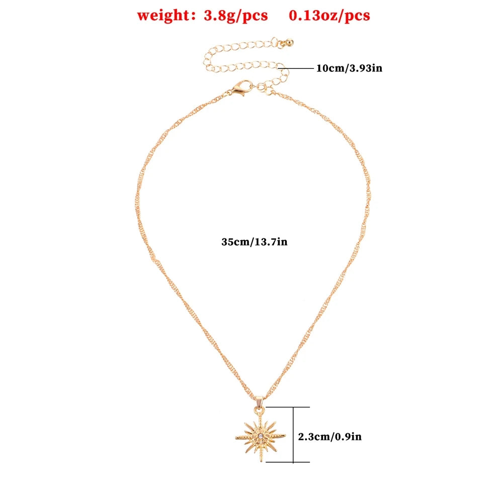 Fashion Simple Sweet Sun Trendy Necklaces for Girls Stylish Elegant Glamorous Jewelry for Women Ladies Accessories Wholesale