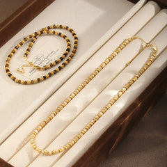 Fashion Tiger Eye Stone Gold Plated Beads Necklaces for Girls Vintage Zen Jewelry for Women Ladies Wholesale China Manufacturer