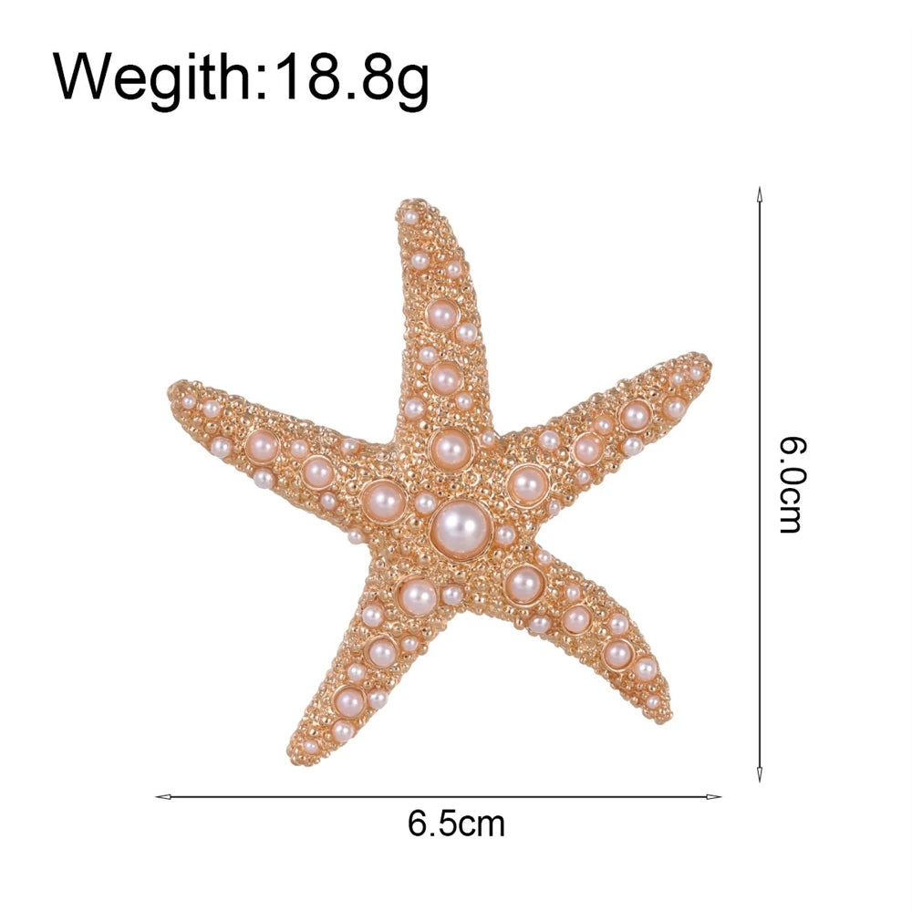 Fashion Sweet Starfish Sweet Trendy Brooches for Girls Glamorous Hot Sale Cute Pins Jewelry for Women Ladies Accessories Chic
