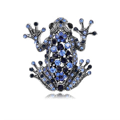 Fashion Glitter Rhinestone Animals Frog Brooches for Girls Stylish Trendy Pins Jewelry for Women Ladies Accessories Wholesale