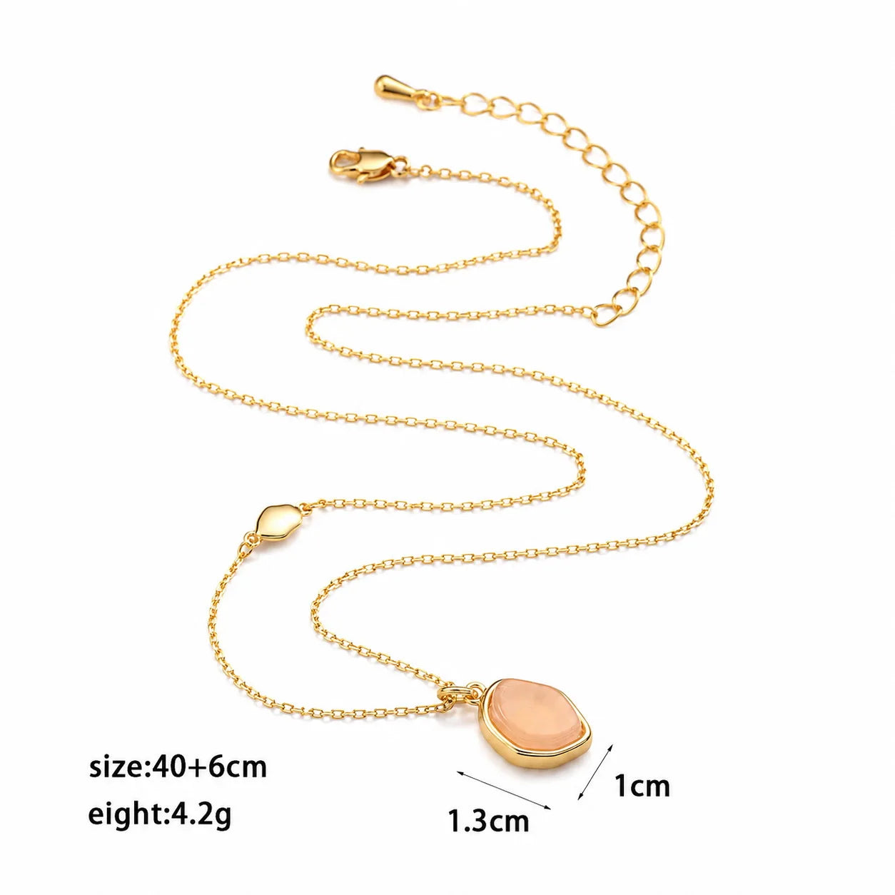Fashion Natural Stone Pendent 18K Gold Plated Necklaces for Girls Elegant Simple Jewelry for Women Ladies Wholesale Bulk