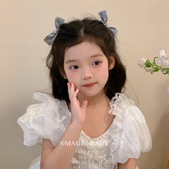 Minimalistic Bowknot Headband for Baby Girls Solid Color Glitter Hair Band Accessory Stock for Kids Children