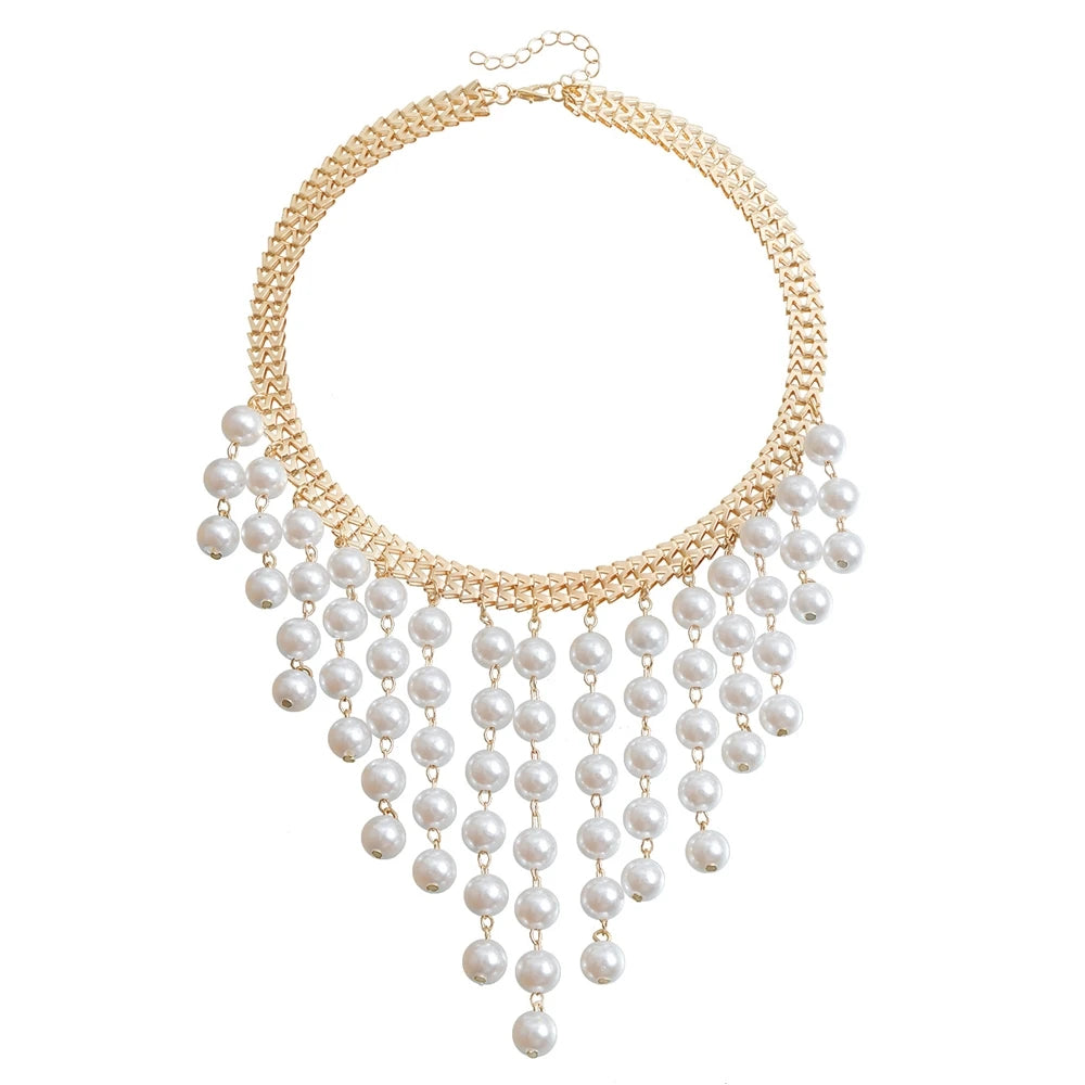 Fashion Luxury Imitation Pearl Elegant Necklaces for Girls Glamorous Dainty Jewelry for Women Ladies Accessories Wholesale