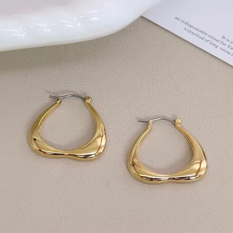Fashion Simple Classic Charms Hoop Earrings for Girls Elegant Glamorous Trendy Jewelry for Women Ladies Accessories Wholesale