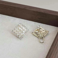 Female New Design Square Shape Small Stud Earring Fashion Chic Stylish Glitter High Quality Bulk Jewelry Accessories for Causal