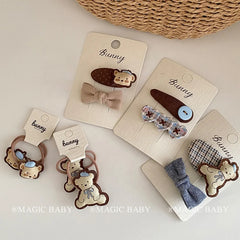 Cute Animals Bear Heart Shaped Hair Clips for Baby Girls Kawaii Fashion Snap Clips for Kids Children Hair Accessories in Stock
