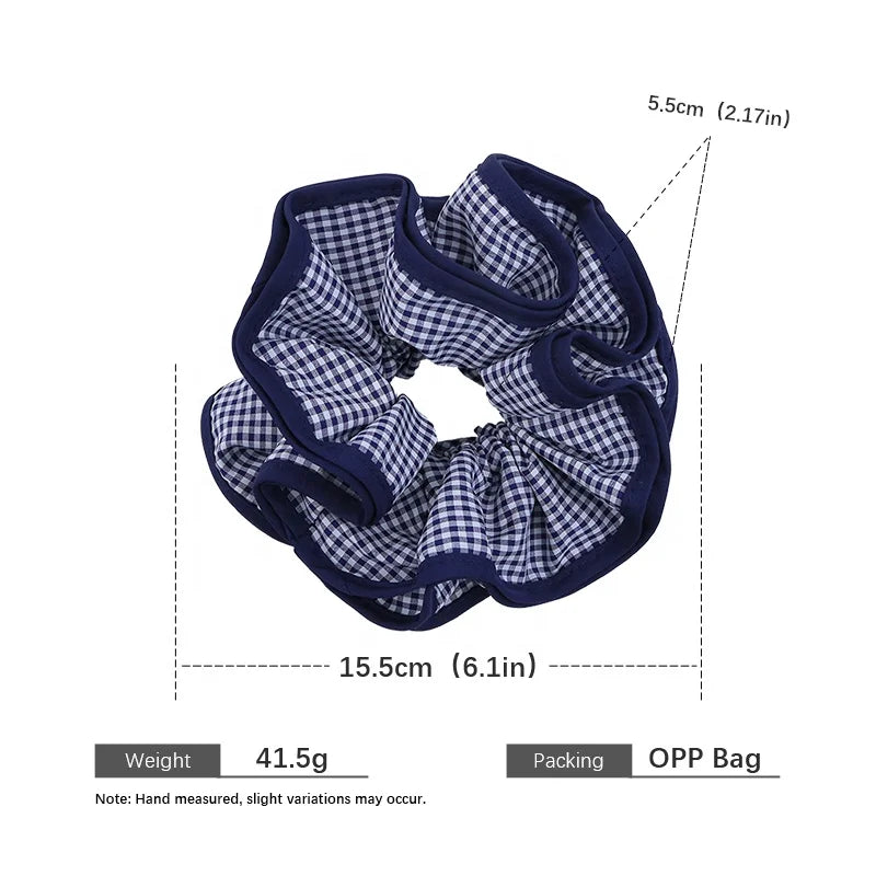 Women Simple Plaid Multi Layer Hair Ties for Girls Elegant Sweet Cute Scrunchies for Ladies Hair Accessories Chinese Supplier