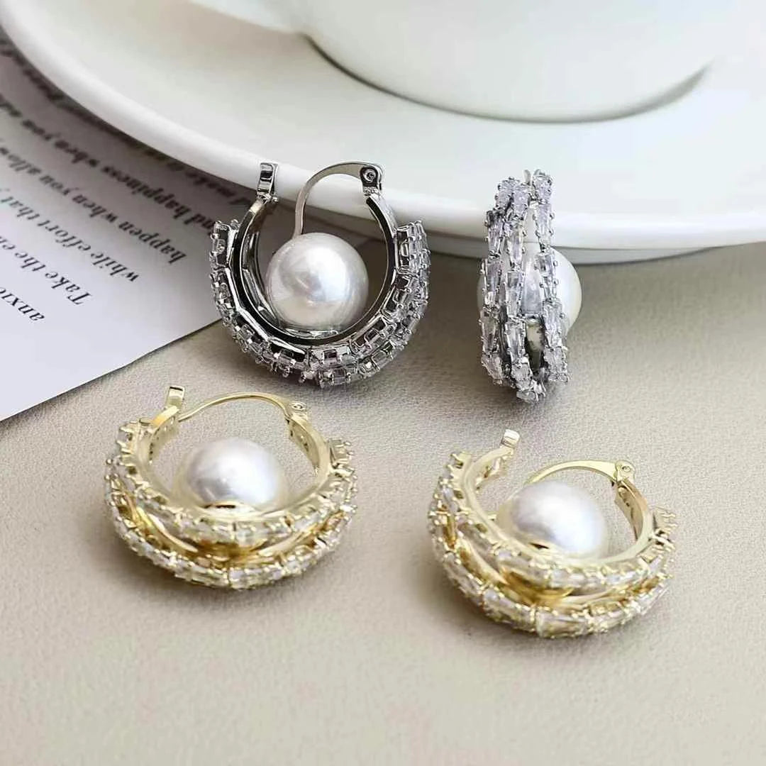 Fashion Elegant Bold Luxury Imitation Pearl Drop Earrings for Girls Sweet SImple Trendy Jewelry for Women Ladies Accessories