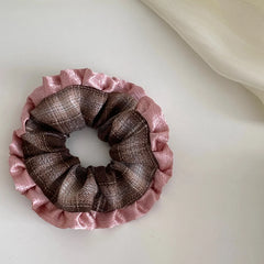 Elegant Gentle Plaid Dress Scrunchies for Girls Fashion Sweet Autumn Winter Hair Ties for Women Ladies Hair Accessories in Stock