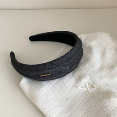 Women Solid Colored Blue Black Wide Headbands Fashion Elegant Customized Bulk Order in Stock Hairbands Accessories for Female