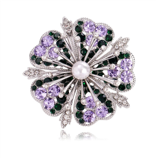 Fashion Refined Glitter Rhinestone Sparking Brooches for Girls Sweet Elegant Pins Jewelry for Women Ladies Accessories Hot Sale