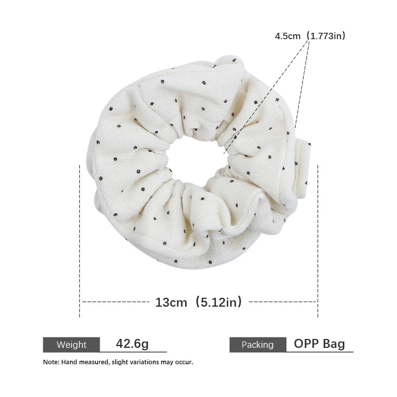 Fashion Simple Minimalistic Classic Polka Dot Scrunchies for Girls Elegant Sweet Hair Ties for Women Ladies Hair Accessories