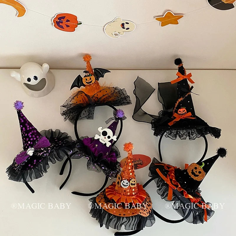 Halloween Headband for Kids Pumpkin  Skull  Spooky Cute Hairband Children Costume Party Hair Accessories Trick or Treat Fun Gift