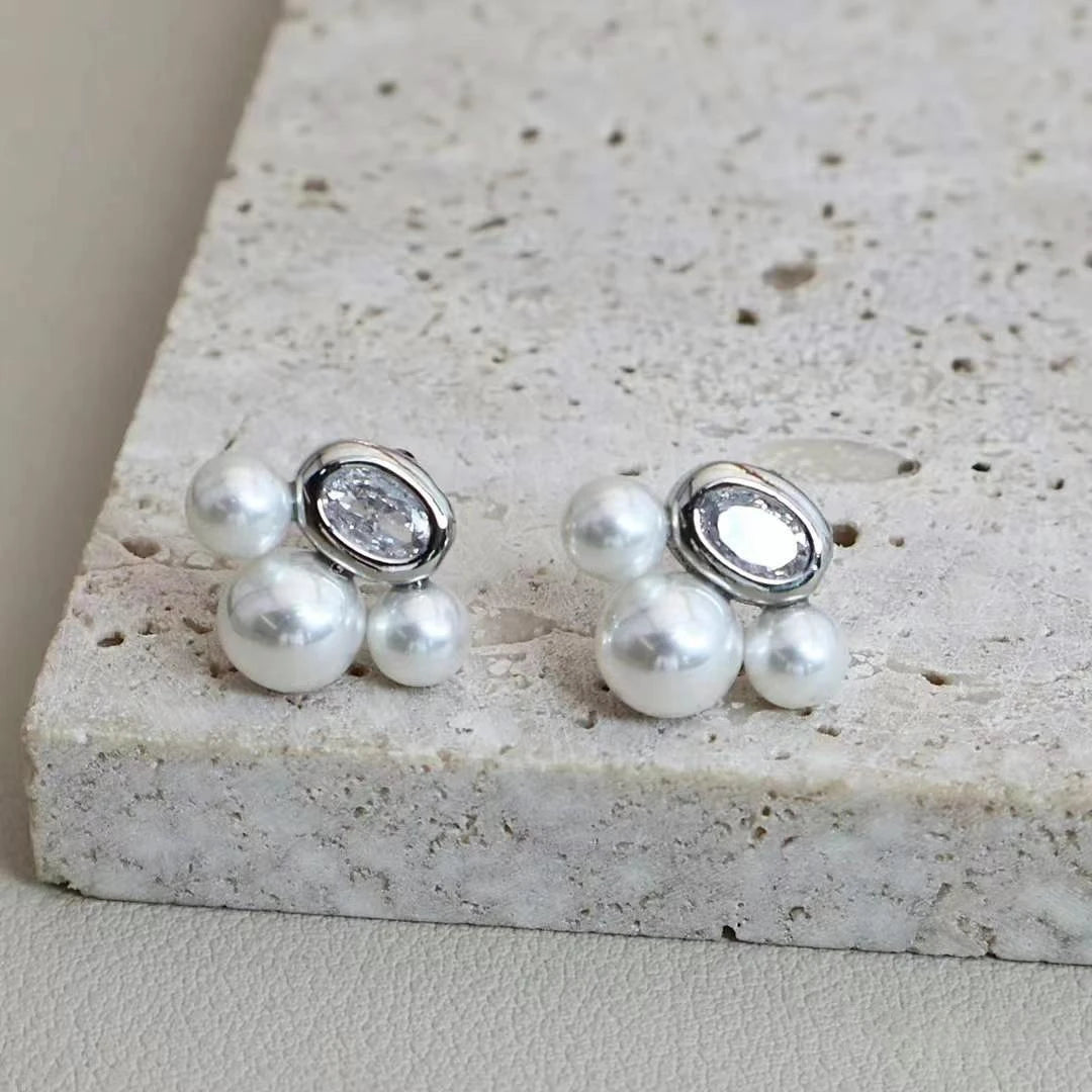 Women Imitation Pearl Simple Mini Stud Earring Elegant Graceful Fashion Simple High Quality Bulk Jewelry Accessories for Daily