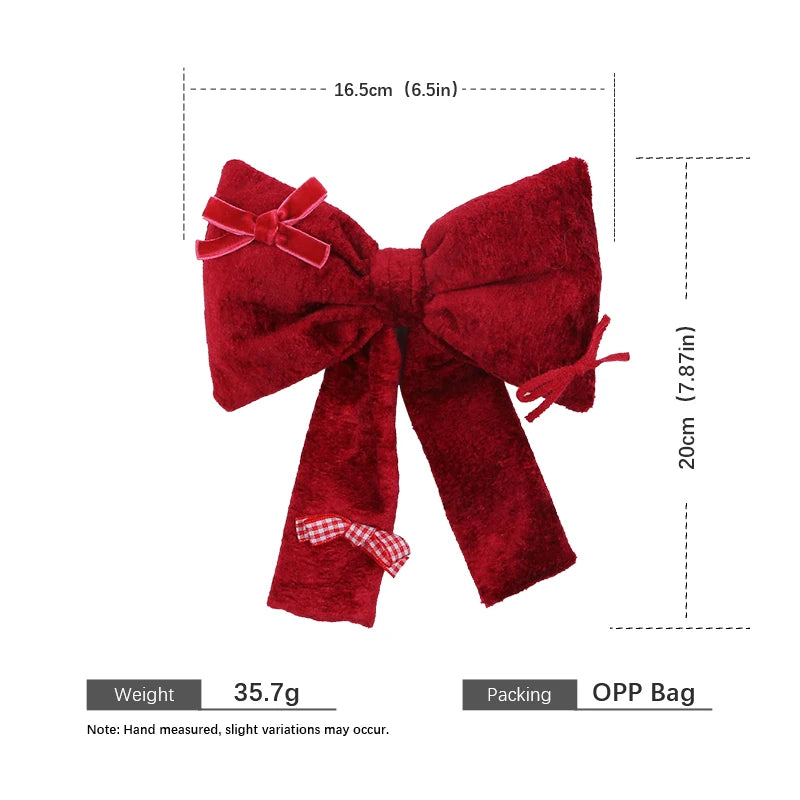 Fashion Solid Color Luxurious Bowknot Ribbon Hair Clips for Girls Cute Sweet Elegant Alligators for Women Lady Hair Accessories