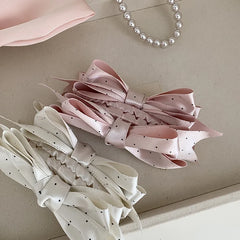 Fashion Sweet Polka Dot Bowknot Hair Clips for Girls Elegant Banana Clips for Women Ladies Hair Accessories in Stock Chic