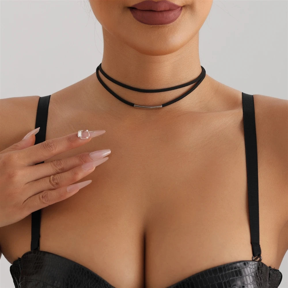 Fashion Solid Color Choker Simple Minimalistic Necklaces for Girls Charms Elegant Jewellry for Women Ladies Accessory Wholesale