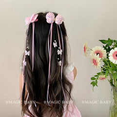Wholesale Small 5cm Size Cute Girly Butterfly Ribbon Wig Braid Decorative Hair Claw Clips Sweet Children's Hairpins Accessories