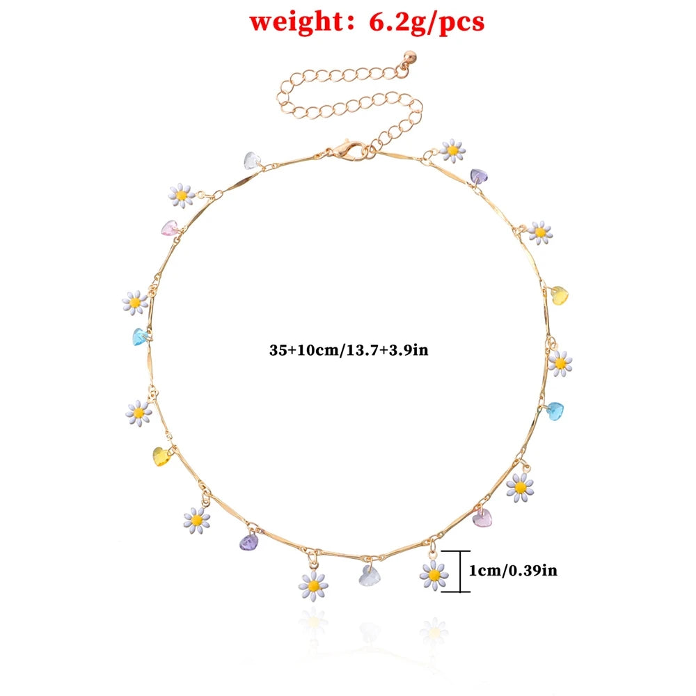 Fashion Flower Shell Trendy Necklaces for Girls Sweet Elegant Simple Charms Jewelry for Women Lady Female Accessories Wholesale