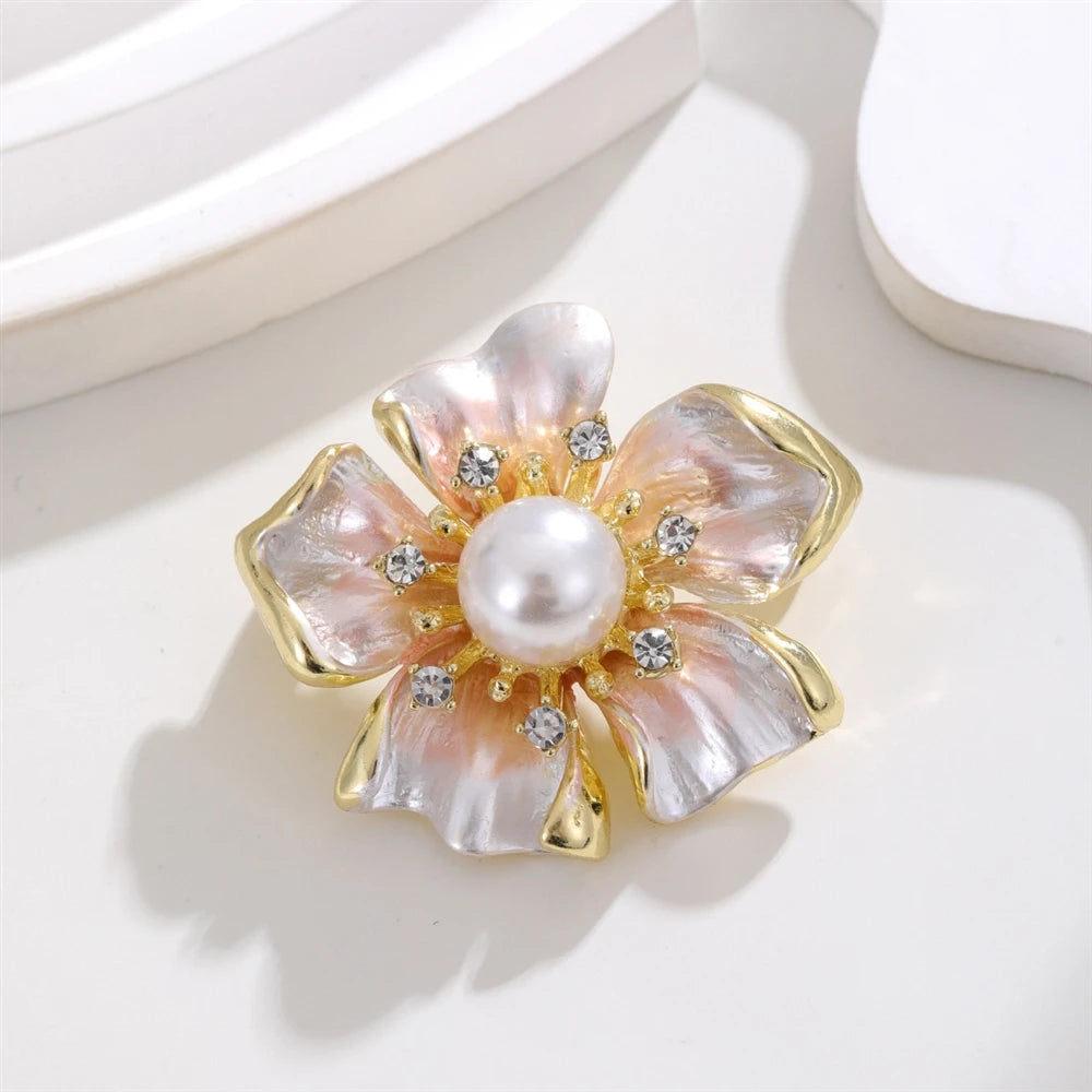 Fashion Sweet Elegant Lustrous Glitter Flowers for Girls Dainty Glamorous Pins Jewelry for Women Ladies Accessories Wholesale
