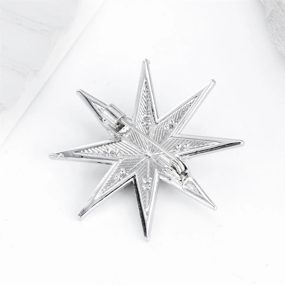 Fashion Simple Glitter Sparkle Star Brooches for Girls Elegant Minimalistic Trendy Jewelry for Women Lady Accessories Wholesale