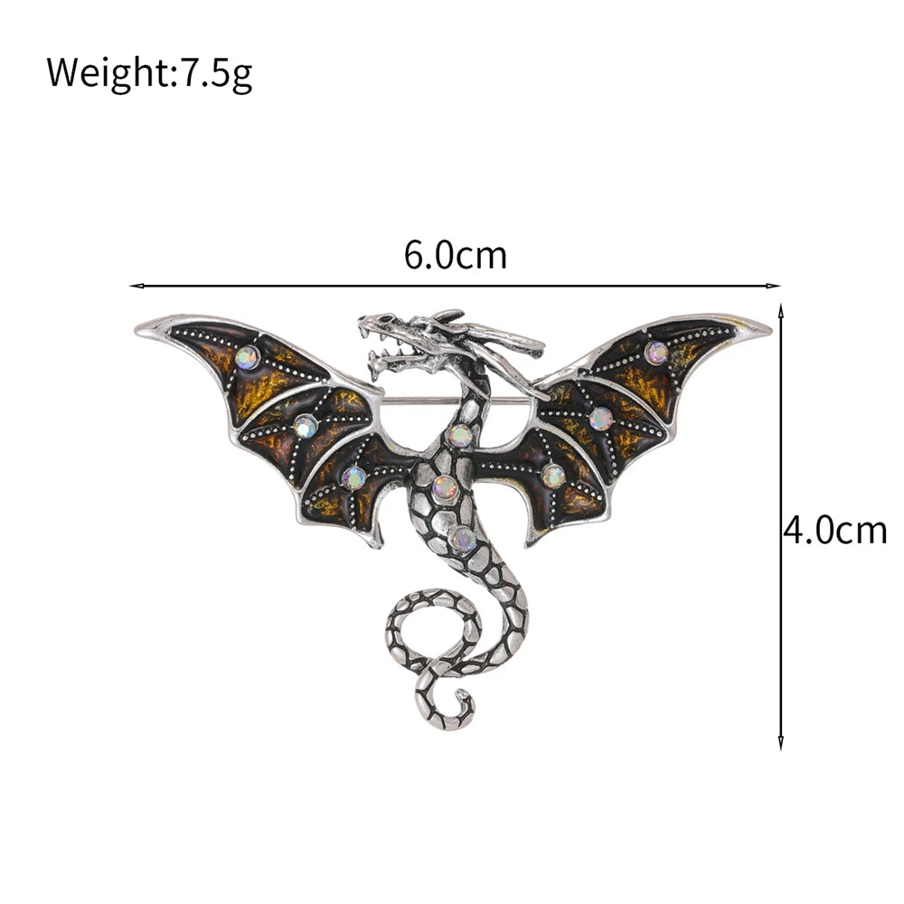 Fashion Dragon Trendy Stylish Brooches for Girls Glamorous Charms Pins Jewelry for Women Ladies Accessories Chinese Supplier