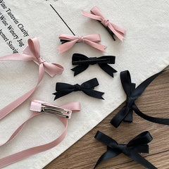 Fashion Sweet Cute Solid Color Bowknot Hair Clips for Girls Ribbon Elegant Trendy Simple Haarspange for Women Hair Accessories