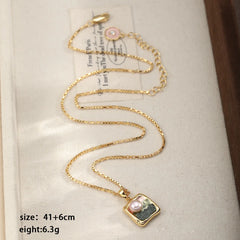 Fashion Luxury Hand-Painted Drip Glaze Copper 18K Gold Necklaces for Girls Elegant Jewelry for Women Ladies Wholesale Bulk