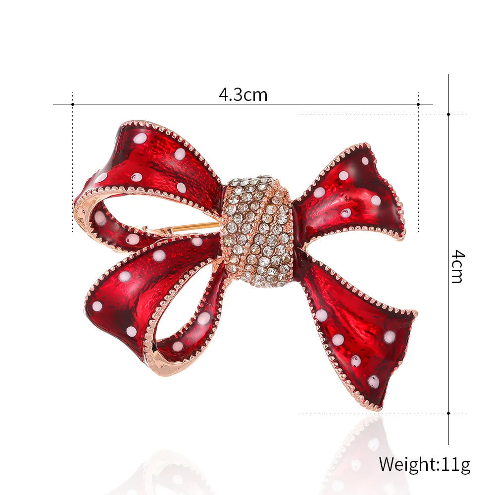 Fashion Bowknot Sweet Glitter Sparking Brooches for Girls Elegant Luxury Classic Pins Jewelry for Women Ladies Accessories
