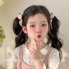 Fashion Flower Ribbon Scrunchies for Baby Girls Sweet Cute Elegant Hair Ties for Kids Children Teens Hair Accessories in Stock