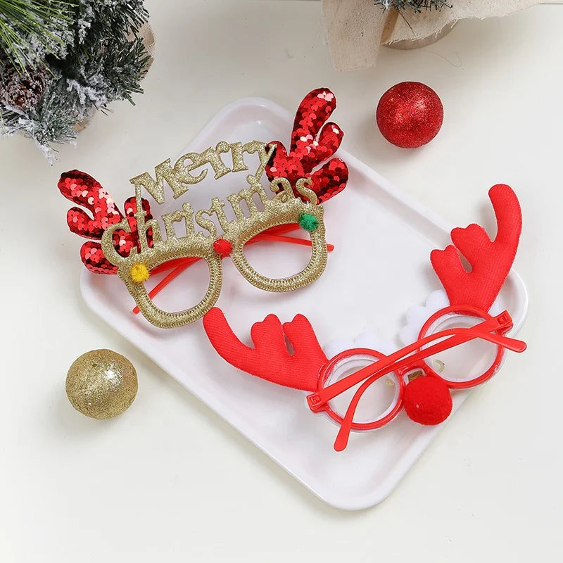 Female Letter Snowman Decorative Large Christmas Glasses Fashion Cute Wholesale in Stock Accessories for Christmas Festival Use