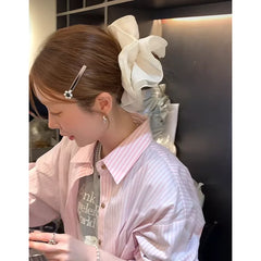 Hot Sale Silver Flower Small Alligator Clips Fashion Simple Chic Elegant in Stock Hair Claw Clamps Accessories for Women Daily